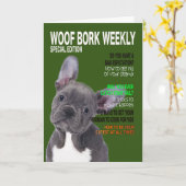 Boston Terrier Parody Magazine Hoesje Card Kaart (Gele Bloem)
