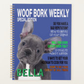 Boston Terrier Parody Magazine Hoesje Planner (Voorkant)