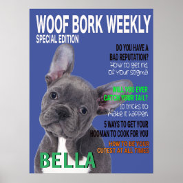 Boston Terrier Parody Magazine Hoesje Poster