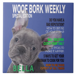 Boston Terrier Parody Magazine Hoesje Tegeltje