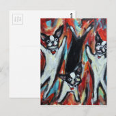 Boston Terrier Party Love Briefkaart (Voorkant / Achterkant)