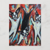 Boston Terrier Party Love Briefkaart (Voorkant)