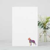 Boston Terrier Patchwork Pet Briefpapier (Staand voorkant)