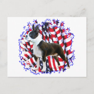 Boston Terrier Patriot Briefkaart