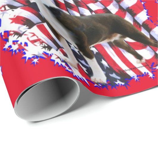 Boston Terrier Patriot Cadeaupapier (Rol Hoek)