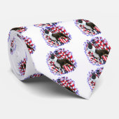 Boston Terrier Patriot Stropdas (Opgerold)
