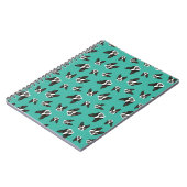 Boston Terrier Pattern-laptop - Blauwgroen Notitieboek (Linkerzijde)