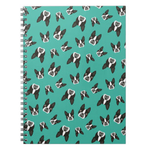 Boston Terrier Pattern-laptop - Blauwgroen Notitieboek