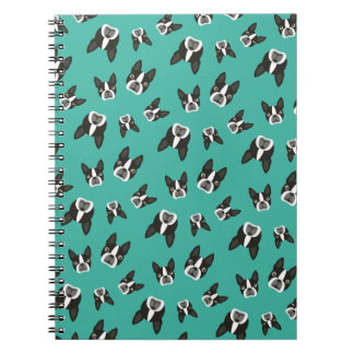 Boston Terrier Pattern-laptop - Blauwgroen Notitieboek