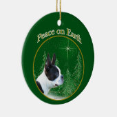 Boston Terrier Peace Keramisch Ornament (Rechts)