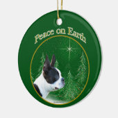 Boston Terrier Peace Keramisch Ornament (Links)