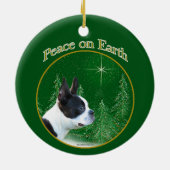 Boston Terrier Peace Keramisch Ornament (Achterkant)