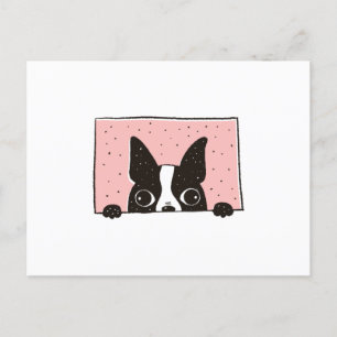 Boston Terrier Peeking Briefkaart