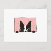 Boston Terrier Peeking Briefkaart (Voorkant)