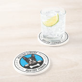 Boston Terrier Peeking Illustration Badge Zandsteen Onderzetter (Zijkant)
