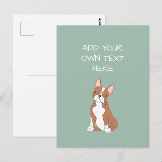 Boston Terrier Personalized Dog Name Briefkaart (Voorkant / Achterkant)