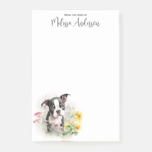 Boston Terrier Personalized Hondenliefhebber Cute Post-it® Notes (Voorkant)