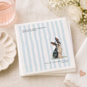 Boston Terrier Persoonlijke Illustratie Bruiloft Servet