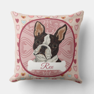 Boston Terrier Persoonlijke Valentijnshart Kussen