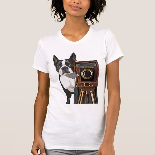 Boston Terrier Photographer 2 T-shirt (Voorkant)