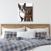 Boston Terrier Photographer Canvas Afdruk (Insitu (Slaapkamer))