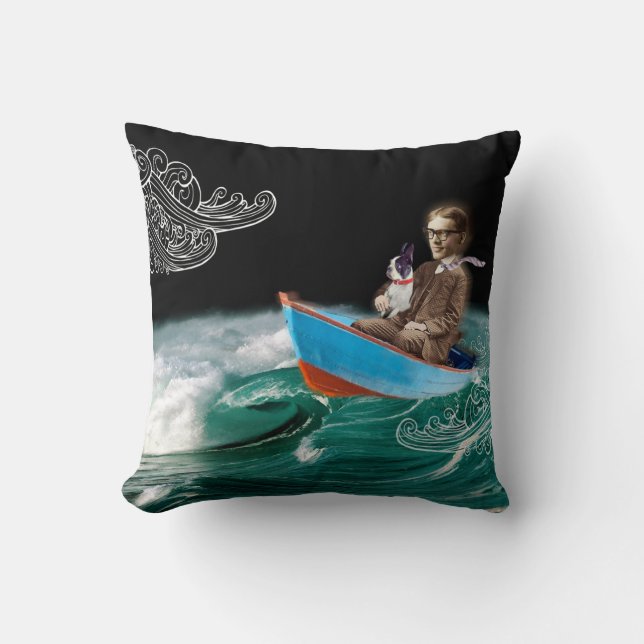 Boston Terrier Pillow, ik kan de wereld onder ogen Kussen (Voorkant)