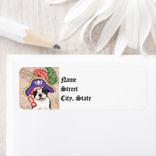 Boston Terrier Pirate Etiket (Insitu)