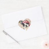 Boston Terrier Pirate Hart Sticker (Envelop)