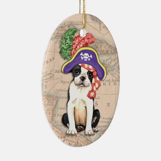 Boston Terrier Pirate Keramisch Ornament (Rechts)