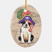 Boston Terrier Pirate Keramisch Ornament (Voorkant)