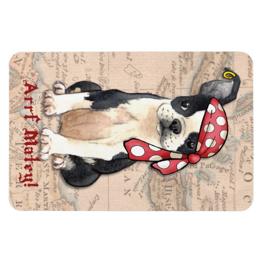Boston Terrier Pirate Magneet (Horizontaal)