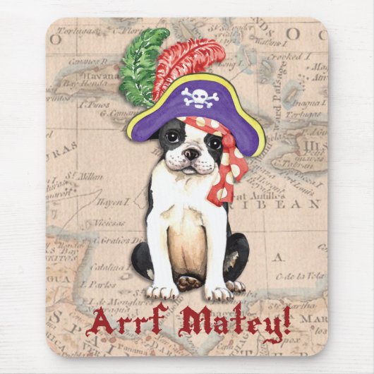 Boston Terrier Pirate Muismat (Voorkant)