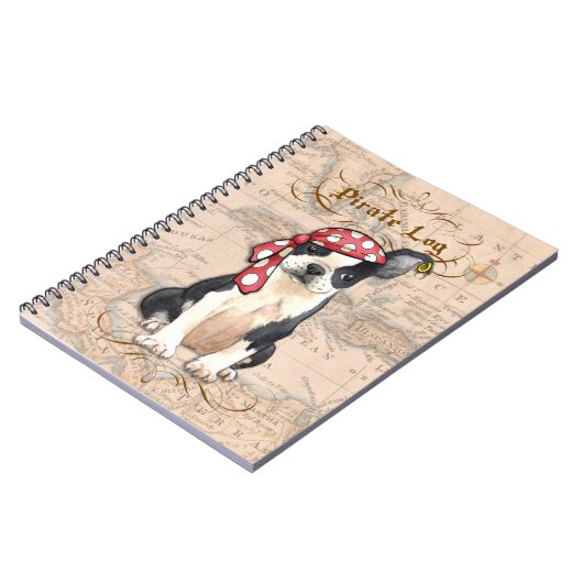 Boston Terrier Pirate Notitieboek (Linkerzijde)