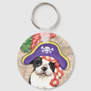 Boston Terrier Pirate Sleutelhanger