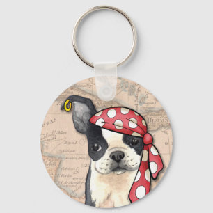 Boston Terrier Pirate Sleutelhanger