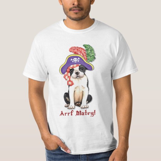 Boston Terrier Pirate T-Shirt (Voorkant)