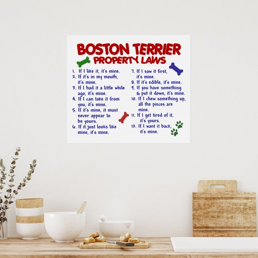 BOSTON TERRIER PL2 POSTER (Keuken)
