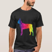 Boston Terrier Poly Graphic Funny Idea mama Dad Bi T-shirt (Voorkant)