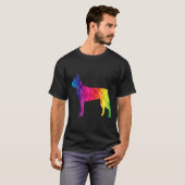 Boston Terrier Poly Graphic Funny Idea mama Dad Bi T-shirt (Voorkant volledig)
