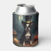 Boston Terrier pompoenen Halloween eng Blikjeskoeler (Blikje Voorkant)