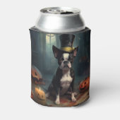 Boston Terrier pompoenen Halloween eng Blikjeskoeler (Blikje Achterkant)