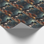 Boston Terrier pompoenen Halloween eng Cadeaupapier (Hoek)