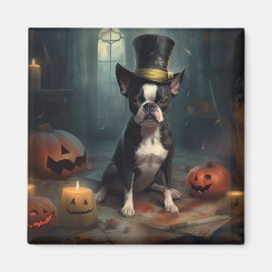 Boston Terrier pompoenen Halloween eng Magneet