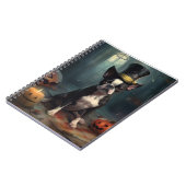 Boston Terrier pompoenen Halloween eng Notitieboek (Linkerzijde)