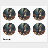 Boston Terrier pompoenen Halloween eng Ronde Sticker (Vel)