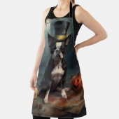 Boston Terrier pompoenen Halloween eng Schort (Insitu)