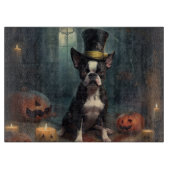 Boston Terrier pompoenen Halloween eng Snijplank (Voorkant)