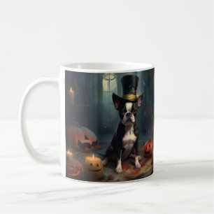 Boston Terrier Pompoenen Halloween Griezelen Koffiemok