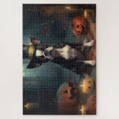 Boston Terrier Pompoenen Halloween Griezelen Legpuzzel (Verticaal)