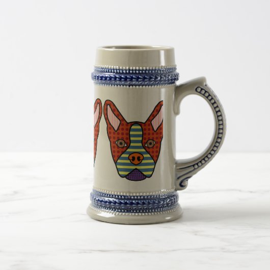 Boston Terrier Pop Art Bierpul (Rechts)